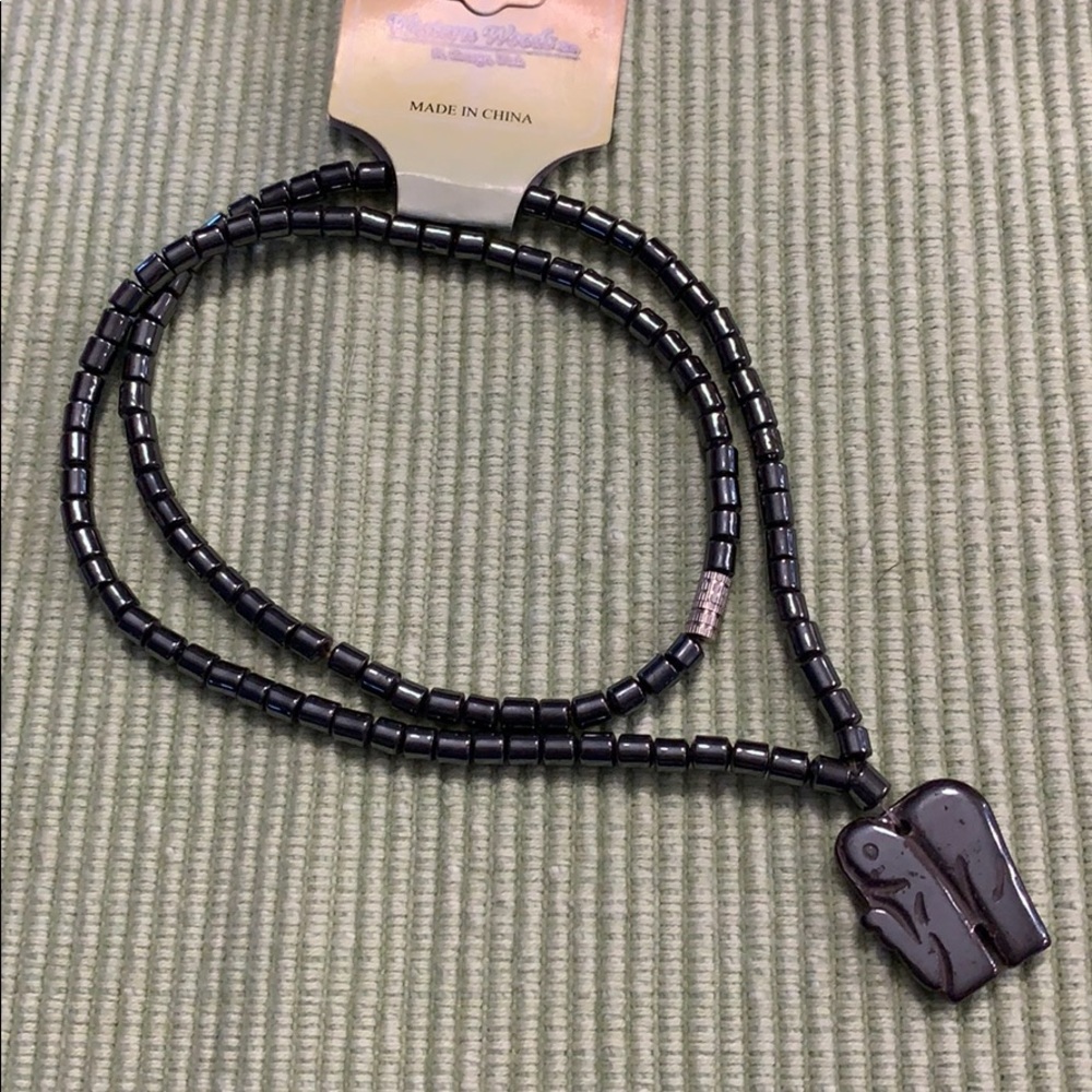 Hematite elephant necklace - healing properties